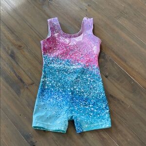 Girls Sparkle Ombre Gymnastics Leotard